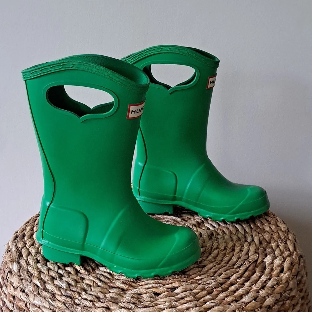Hunter‎ Youth Classic Grab Handle Wellington Rain/Outdoor Boots Green G1/B13